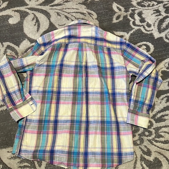 Alan flusser button from shirt. Size medium. NWOT. Plaid. Multi colored - Picture 4 of 4